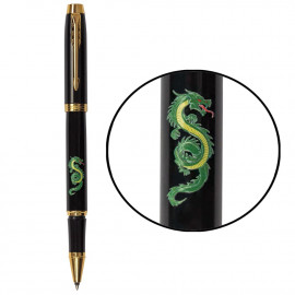 Ручка-ролер Parker IM ZODIAC Black GT RB Зелений Дерев'яний Дракон 22022_Z3314u
