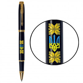 Ручка-ролер Parker IM UKRAINE Black GT RB Тризуб з орнаментом 22022_T1366u