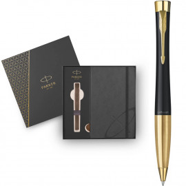 Набір Parker URBAN Muted Black GT BP (кулькова ручка + блокнот Parker)