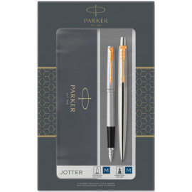 Набір ручок Parker JOTTER Stainless Steel GT FP+BP (перова + кулькова)
