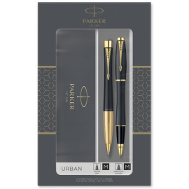 Набір ручок Parker URBAN Muted Black GT RB+BP (ролерна + кулькова)