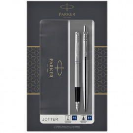 Набір ручок Parker JOTTER Stainless Steel CT FP+BP (перова + кулькова)