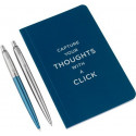 Набор Parker JOTTER Waterloo Blue CT BP + Stainless Steel CT BP (2 шариковые ручки + блокнот)