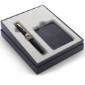 Набір Parker SONNET Black Lacquer GT FP M (перова ручка + картхолдер)