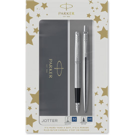 Набір ручок Parker JOTTER Stainless Steel CT FP+BP (перова + кулькова)
