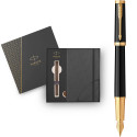 Набір Parker INGENUITY Black Lacquer GT FP F (перова ручка + блокнот Parker)