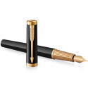 Набір Parker INGENUITY Black Lacquer GT FP F (перова ручка + блокнот Parker)