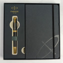 Набір Parker INGENUITY Black Lacquer GT BP (кулькова ручка + блокнот Parker)