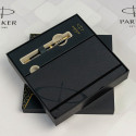 Набор Parker SONNET Black Lacquer GT BP (шариковая ручка + блокнот Parker)