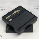 Набір Parker SONNET Matte Black Lacquer GT FP F (перова ручка + блокнот Parker)