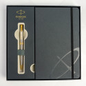 Набір Parker SONNET Stainless Steel GT BP (кулькова ручка + блокнот Parker)