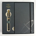 Набор Parker URBAN Muted Black GT FP F (перьевая ручка + блокнот Parker)