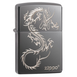 Запальничка Zippo Classic Chinese Dragon Design Black Ice 49030