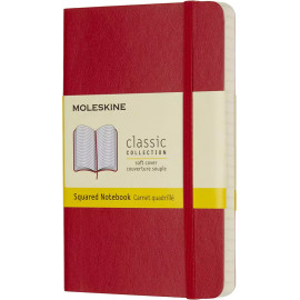 Записная книжка Moleskine Classic карманная / Клетка Красный QP612F2
