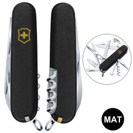 Складаний ніж Victorinox HUNTSMAN MAT чорний матовий лак з жовт.лого 1.3713.3.M0008p