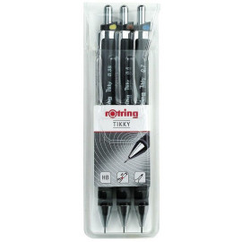 Набір механічних олівців Rotring TIKKY Black (ISO) PCL 0,35/0,5/0,7 S0801310