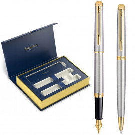 Набір Вотерман Hemisphere сталь з поз. перо+кул. в подар.упак.