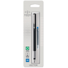 Ручка перова Parker VECTOR Black FP M блістер 05 116