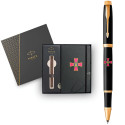 Набір Parker IM ARMY Black GT RB Емблема ЗСУ (ручка-ролер + блокнот Parker)