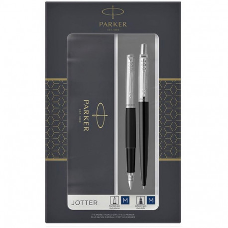 Набор ручек Parker JOTTER Bond Street Black CT FP+BP (перьевая + шариковая)