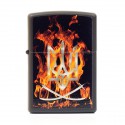 Зажигалка Zippo Classic Ukraine Coat Of Arms On Fire Black Matte Zp218coa