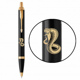 Ручка кулькова Parker IM ZODIAC Black GT BP Дерев'яна Змія 22032_Z402y