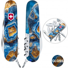 Складаний ніж Victorinox CLIMBER DESIGN Блакитний агат 1.3703.3.R2030pk