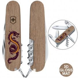 Складаний ніж Victorinox SPARTAN ZODIAC 3D Дерев'яний дракон 1.3603.7.Z3310h