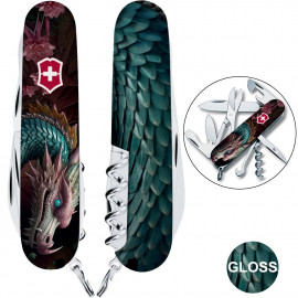 Складаний ніж Victorinox CLIMBER ZODIAC Лазурний дракон 1.3703.3.Z3290p