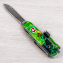 Складаний ніж Victorinox HUNTSMAN ZODIAC Зелена дерев'яна змія 1.3713.3.Z4310pk