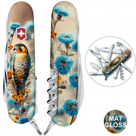 Складаний ніж Victorinox HUNTSMAN UKRAINE Шляхетний Сокіл 1.3713.7.T3260pw