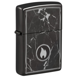 Запальничка Zippo Classic Marble Flame Design High Polish Black 46571