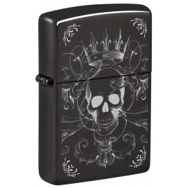 Запальничка Zippo Classic Royal Skull Design High Polish Black 46699