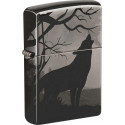 Зажигалка Zippo Classic Wolves Design Black Ice 49188
