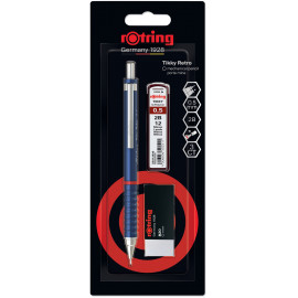 Набір Rotring TIKKY Retro Blue PCL 0,5 + Грифелі 0,5мм 2B (12) + Гумка Tikky 30 блістер R2221253