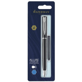 Ручка перьевая Waterman ALLURE Black CT FP F блистер 13 311b