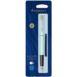 Ручка перьевая Waterman ALLURE Pastel Green CT FP F блистер 13 317b