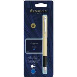 Ручка перьевая Waterman ALLURE Pastel Yellow CT FP F + Картриджи Mini блистер 13 318b2