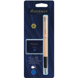 Ручка перьевая Waterman ALLURE Pastel Orange CT FP F + Картриджи Mini блистер 13 320b2