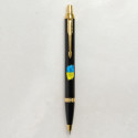 Ручка шариковая Parker IM UKRAINE Black GT BP Трезубец фигурный на фоне флага 22032_T1026u