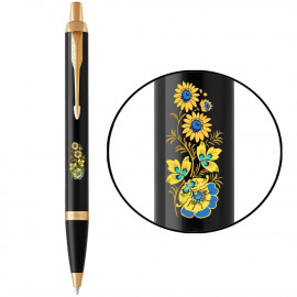 Ручка шариковая Parker IM UKRAINE Black GT BP Цветы 22032_T1050u