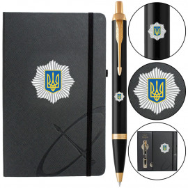 Набір Parker IM SPECIAL Black GT BP Емблема МВС (кулькова ручка + блокнот Parker)