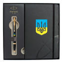 Набор Parker IM UKRAINE Black GT BP Трезубец сине-желт. (шариковая ручка + блокнот Parker)