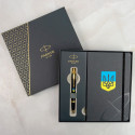 Набор Parker IM UKRAINE Black GT BP Трезубец сине-желт. (шариковая ручка + блокнот Parker)