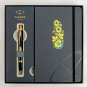 Набір Parker IM UKRAINE Black GT BP Квіти (кулькова ручка + блокнот Parker)