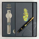 Набір Parker IM UKRAINE Black GT BP Квіти (кулькова ручка + блокнот Parker)