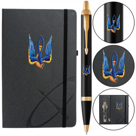 Набір Parker IM UKRAINE Black GT BP Тризуб-Ластівка (кулькова ручка + блокнот Parker)