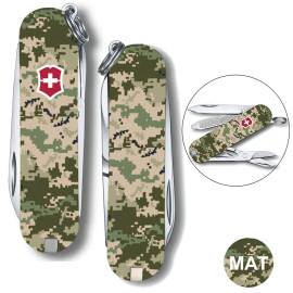 Складаний ніж Victorinox CLASSIC SD ARMY Піксель з черв. Лого 0.6223.3.W3941pw