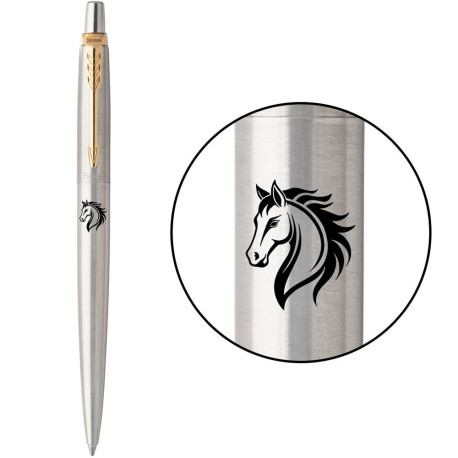 Ручка кулькова Parker JOTTER ZODIAC Stainless Steel GT BP Вогняний кінь 16032_Z501b