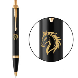 Ручка шариковая Parker IM ZODIAC Black GT BP Огненный конь 22032_Z501y
